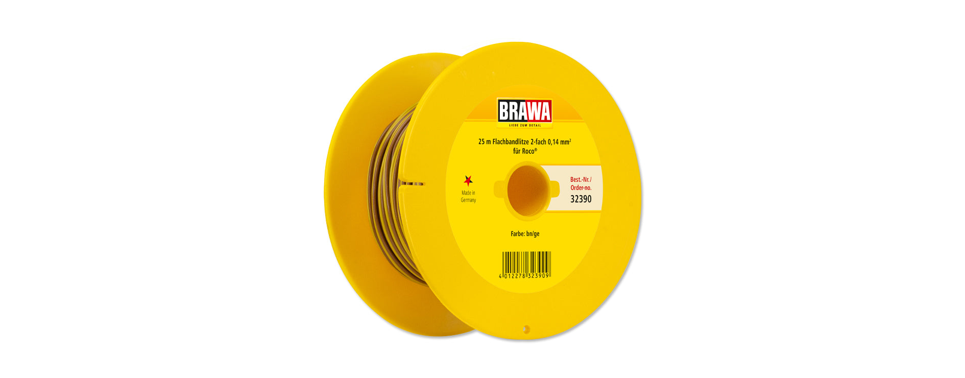 Für analogen Einsatz: Litze 2x 0,14 mm²; Flachband; 25m Spule