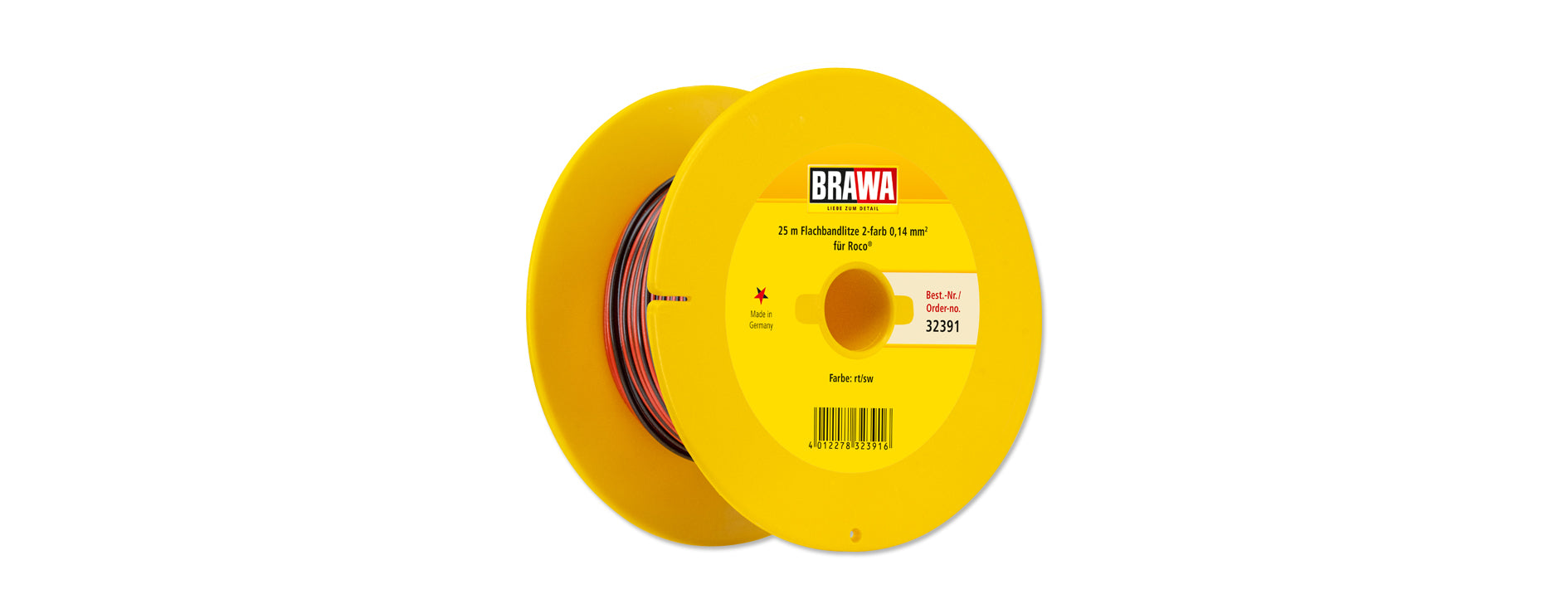 Für analogen Einsatz: Litze 2x 0,14 mm²; Flachband; 25m Spule