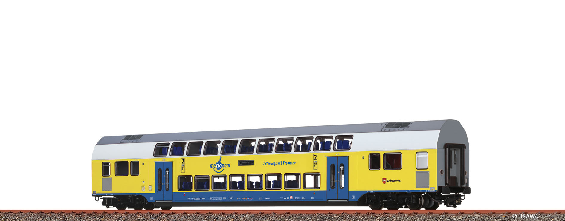 H0 Doppelstock-Mittelwagen 2. Kl. Metronom (RE 3 Hamburg Hbf) $50 80 96-73 501-6