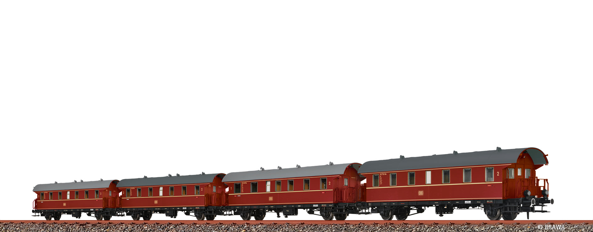 H0 Personenwagen Bif-29 / ABib-29 / Bib-28 und Bib-28 DB, 4er-Set $83 755 / 36 293 / 83 252 / 83 702 Ffm/Frankfurt Hbf