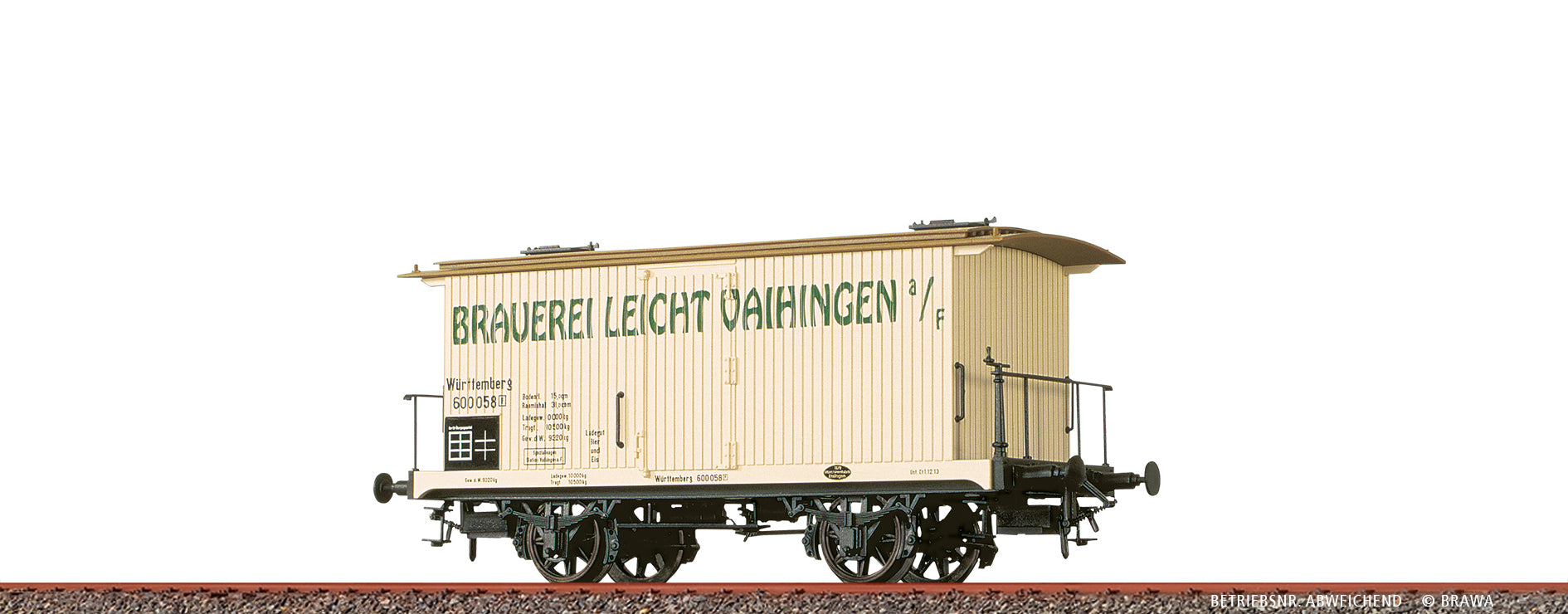 H0 Gedeckter Güterwagen "Brauerei Leicht Vaihingen" K.W.St.E. $Württemberg 600 055