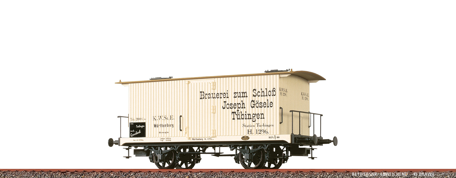 H0 Gedeckter Güterwagen "Brauerei zum Schloß Joseph Gösele" K.W.St.E. $Württemberg H. 1299.