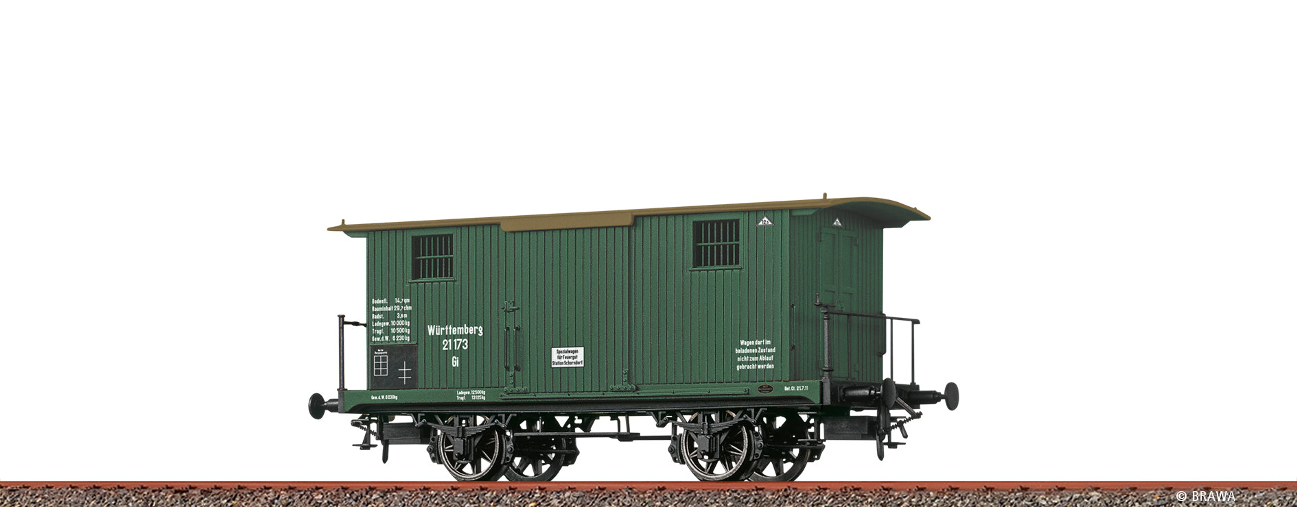 H0 Gedeckter Güterwagen Gi "Spezialwagen für Feuergut" K.W.St.E. $Württemberg 21 173