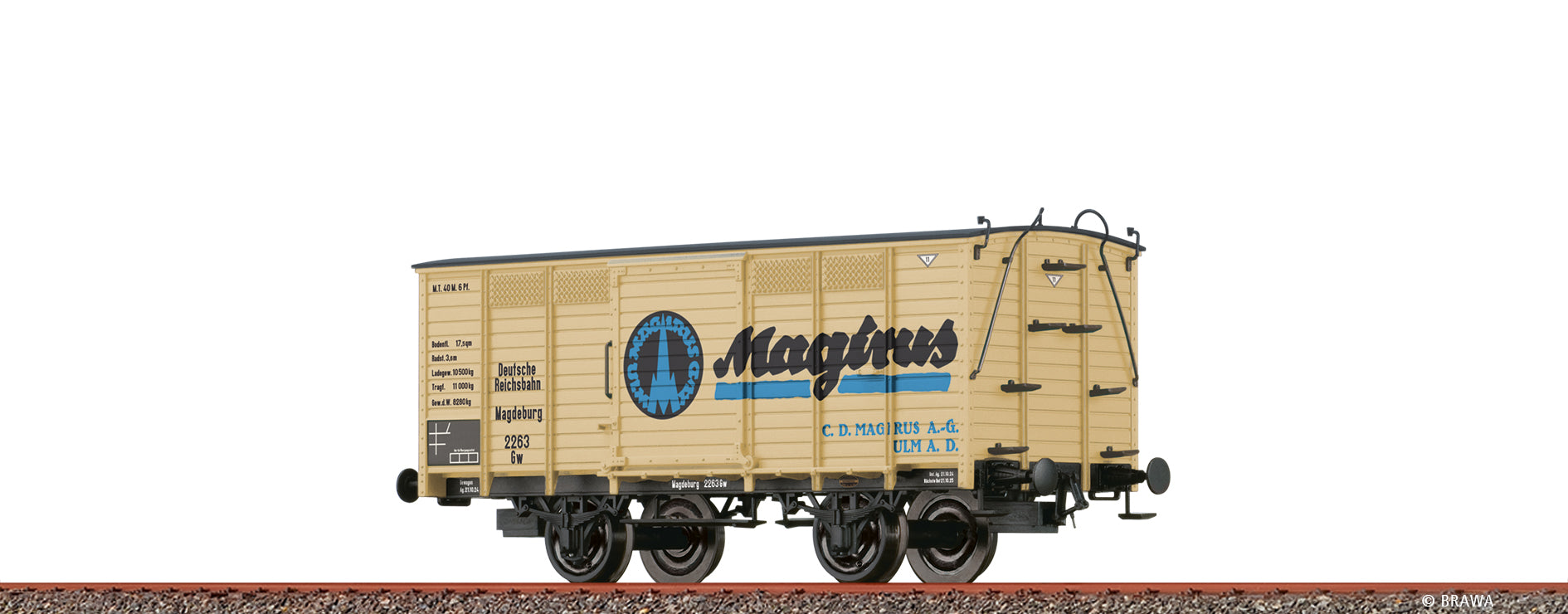 H0 Gedeckter Güterwagen Gw "Magirus" DRG $Magdeburg 2263