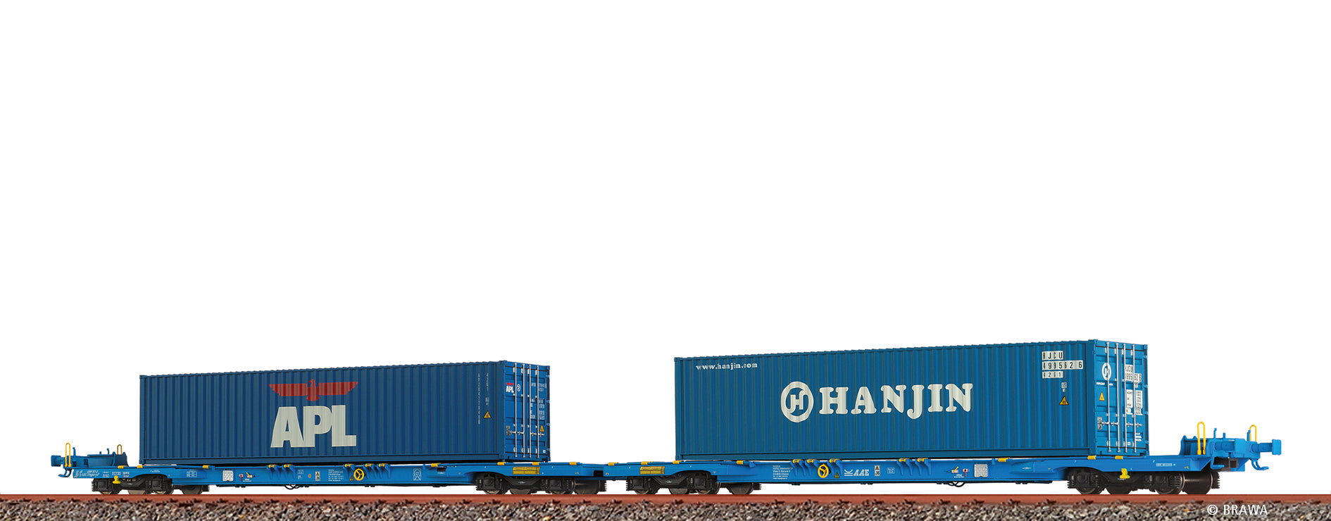 H0 Containerwagen Sffggmrrss36 "APL / HANJIN" AAE $33 68 4909 157-2