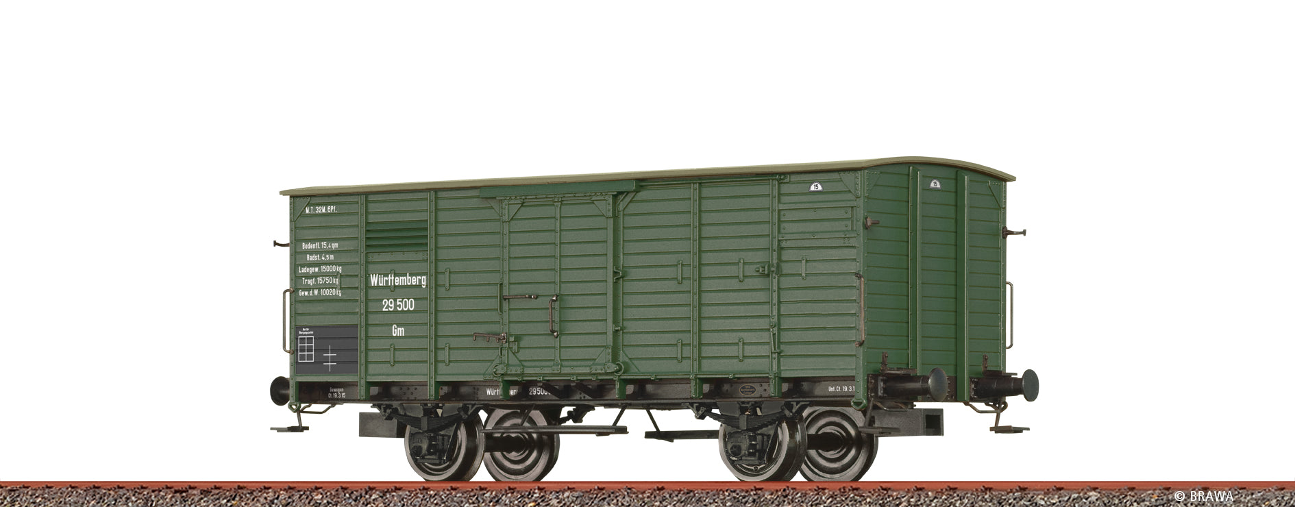 H0 Gedeckter Güterwagen Gm K.W.St.E. $Württemberg 29 500