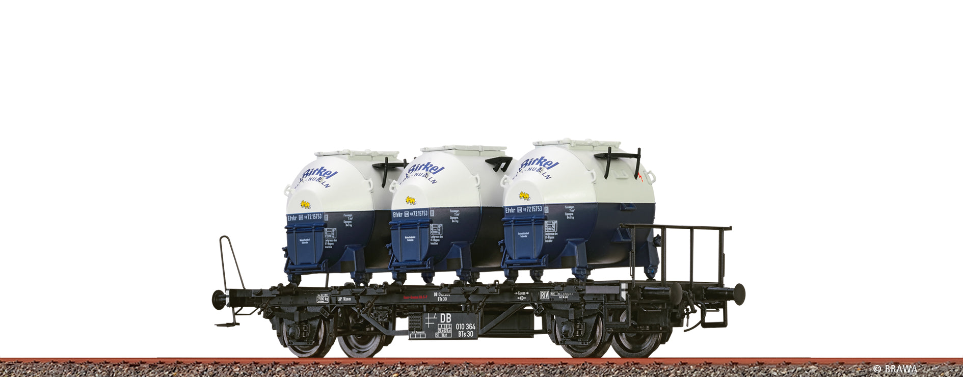 H0 Behältertragwagen BTs 30 DB, mit Efkr401 "Birkel" $010 364