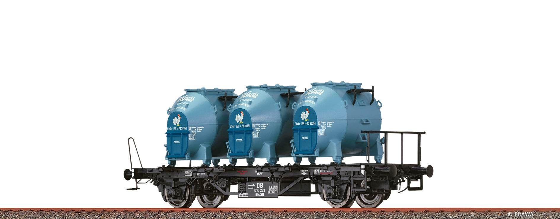 H0 Behältertragwagen BTs 30 DB, mit Efkr401 "Knorr" $010 221
