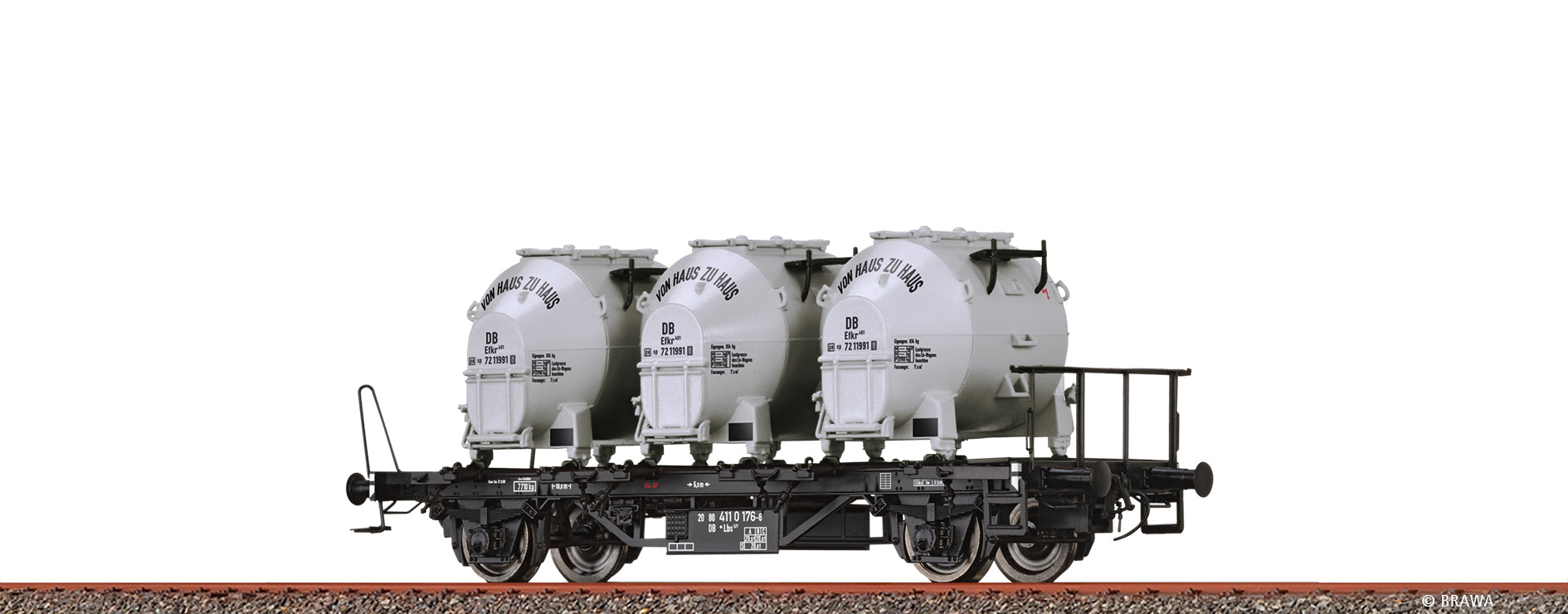H0 Behältertragwagen Lbs577 DB, mit Efkr401 "Von Haus zu Haus" $20 80 411 0 176-6