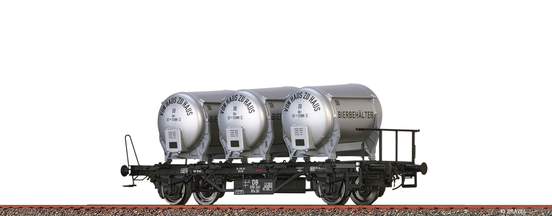 H0 Behältertragwagen BTs 30 DB, mit Ddikr621 "Von Haus zu Haus" $010 241