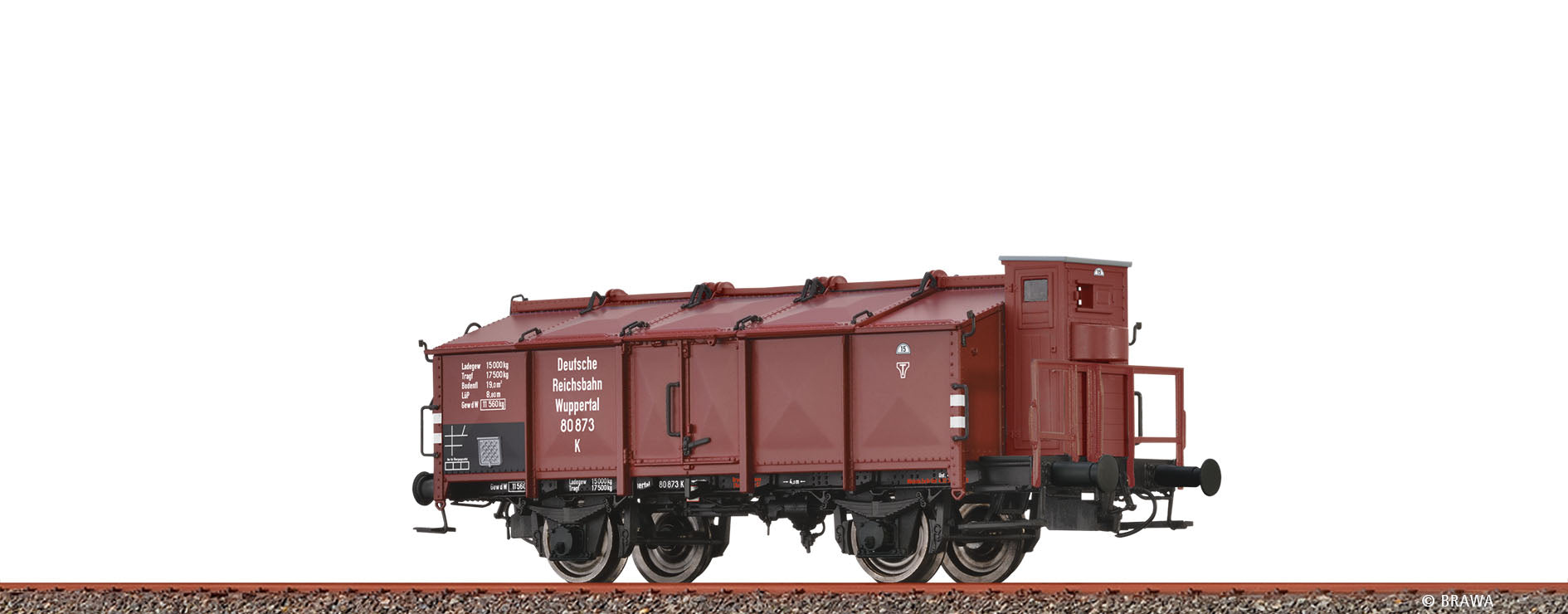 H0 Klappdeckelwagen K DRG $Wuppertal 80 873