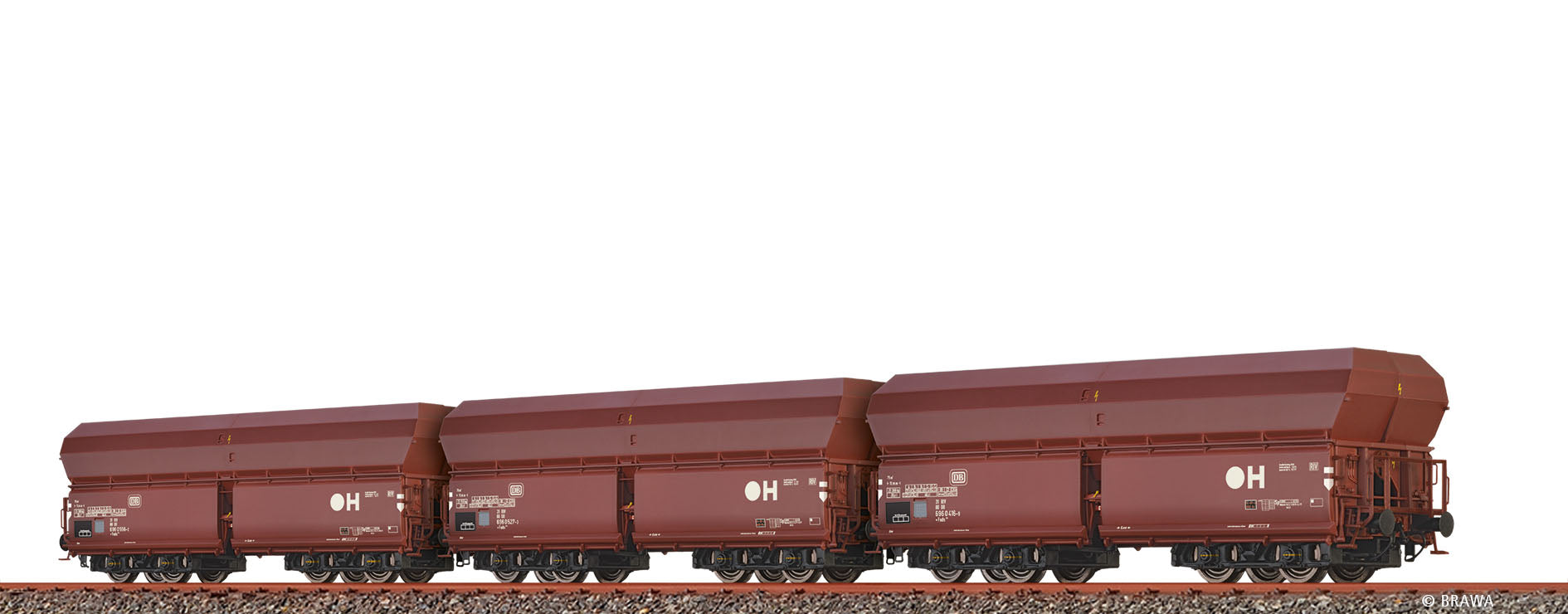 H0 Schüttgutwagen Fads 176 DB, 3er-Set $31 80 696 0 416-9 / 31 80 696 0 527-3 / 31 80 696 0 556-2