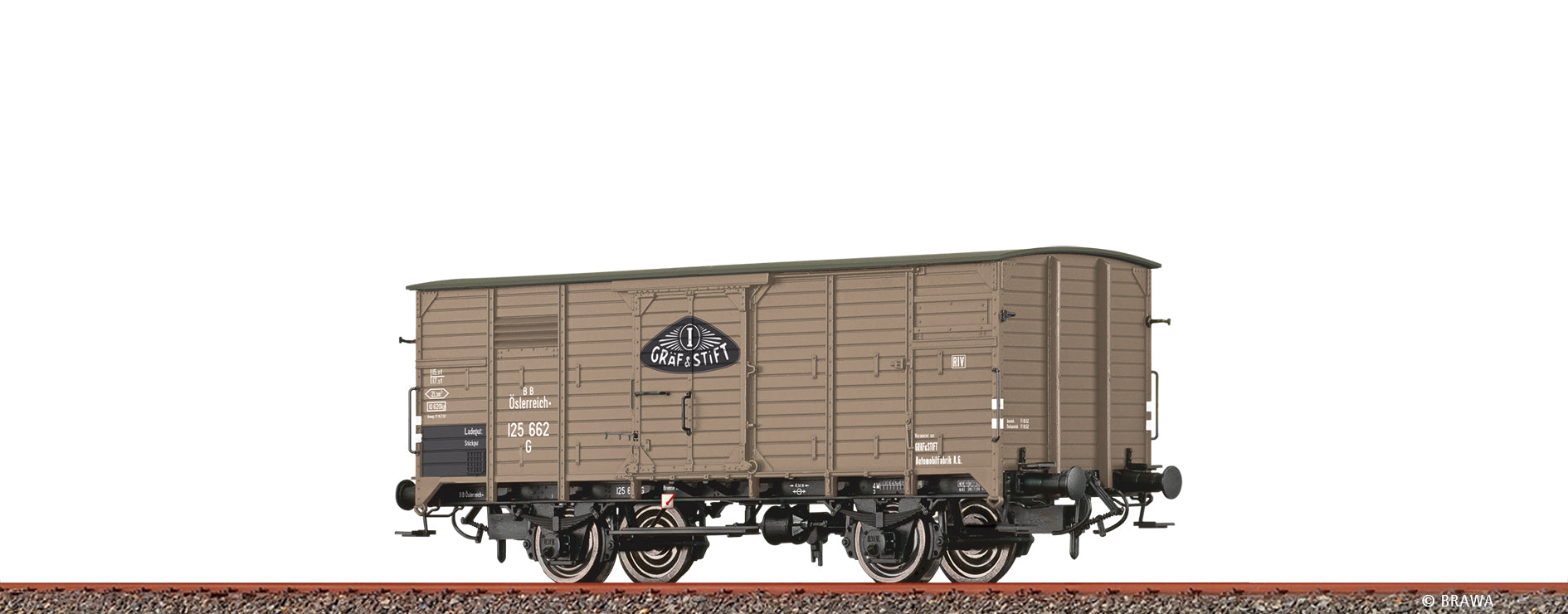 H0 Gedeckter Güterwagen G "Gräf & Stift" BBÖ $125 662