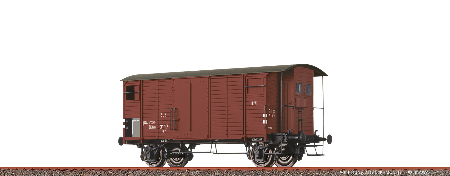 N Gedeckter Güterwagen K2 BLS $3077