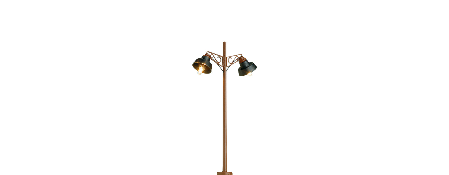 H0 Holzmastleuchte, 2-fach, Stecksockel mit LED $84147