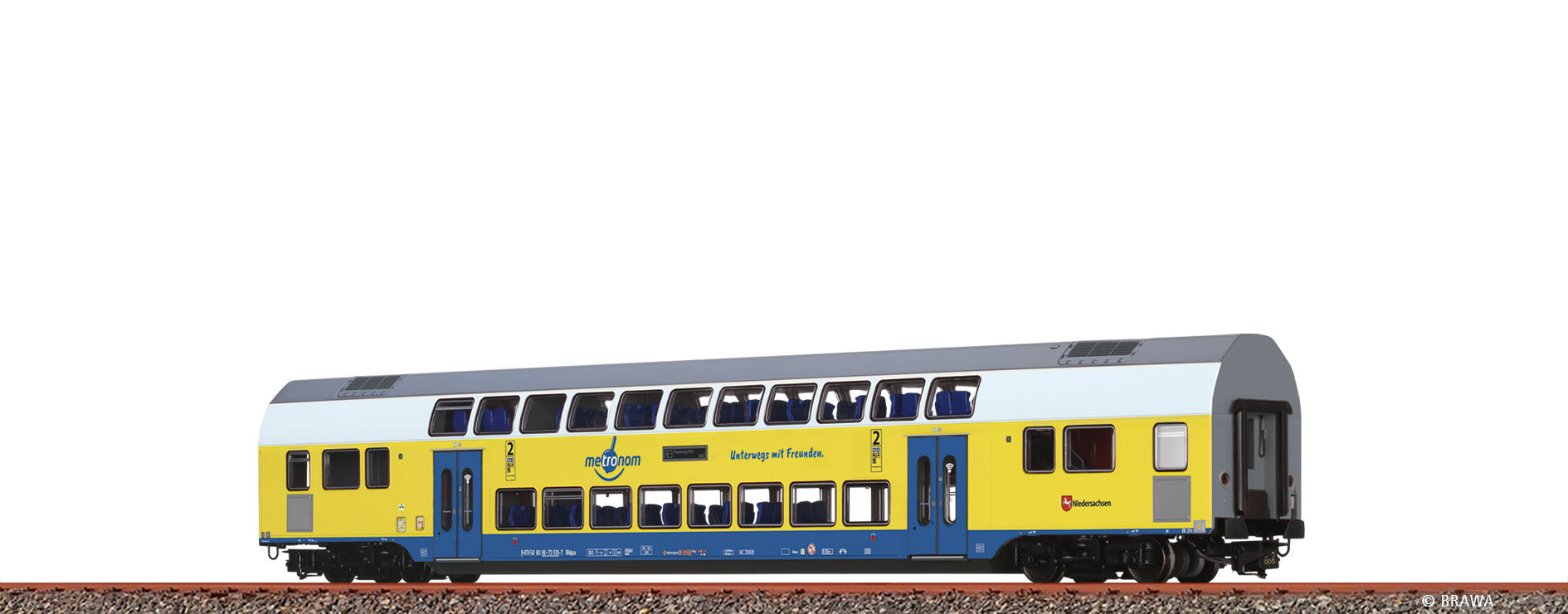 H0 Doppelstock-Mittelwagen 2. Kl. Metronom (RE 3 Hamburg Hbf) $50 80 96-73 510-7