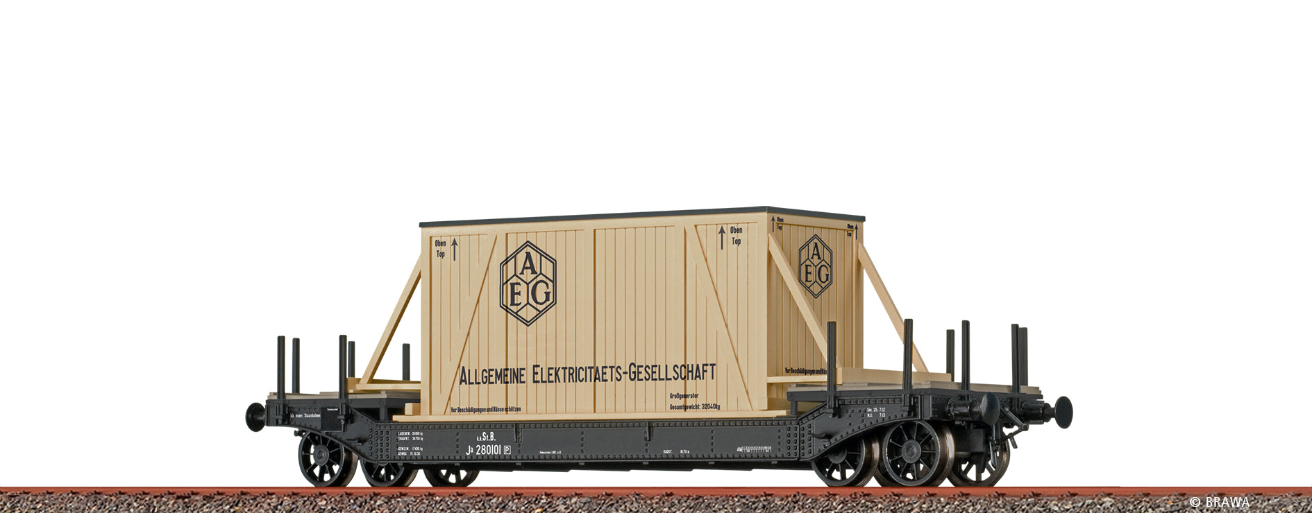 H0 Tiefladewagen Ja "AEG" k.k.St.B. $280101 [P]