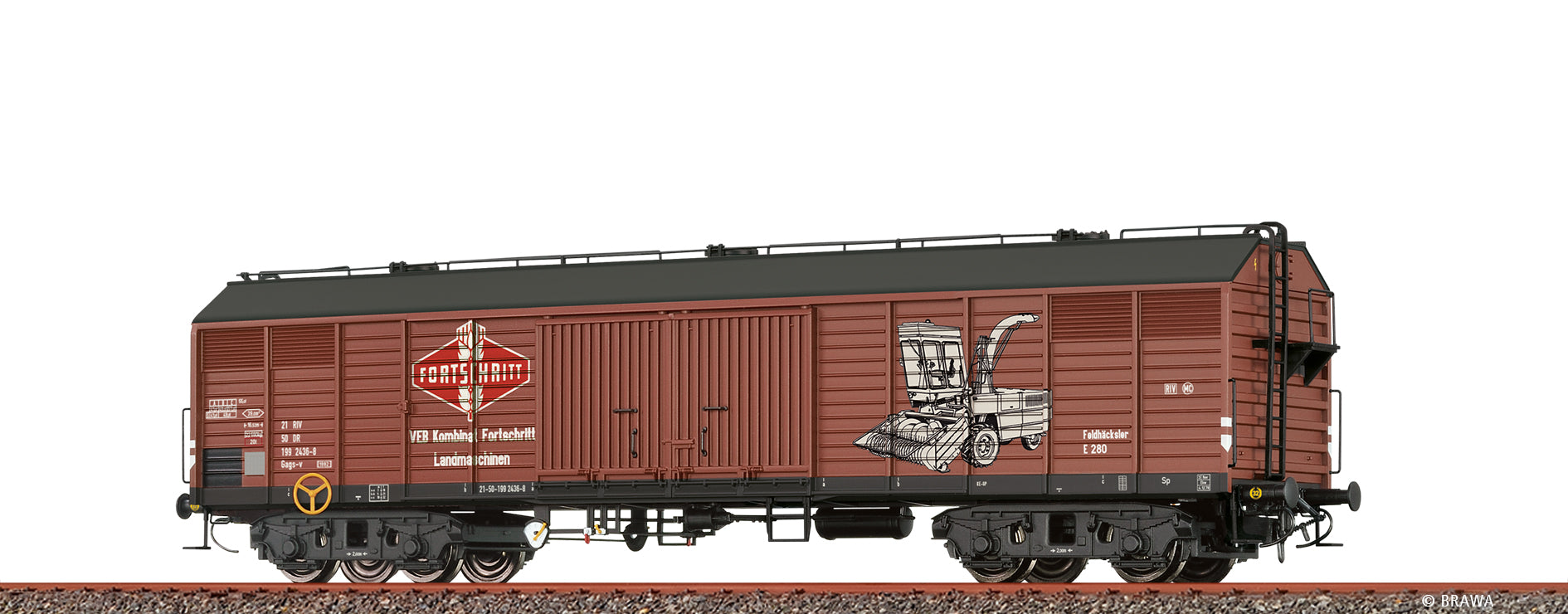 H0 Gedeckter Güterwagen Gags-v "Fortschritt" DR $21 50 199 2436-8