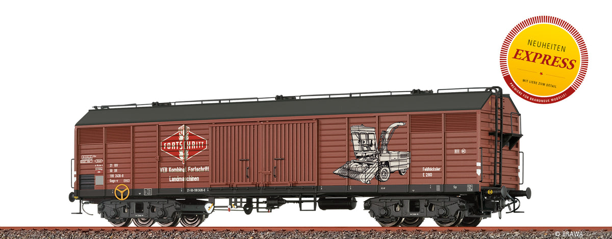 H0 Gedeckter Güterwagen Gags-v "Fortschritt" DR $21 50 199 2436-8