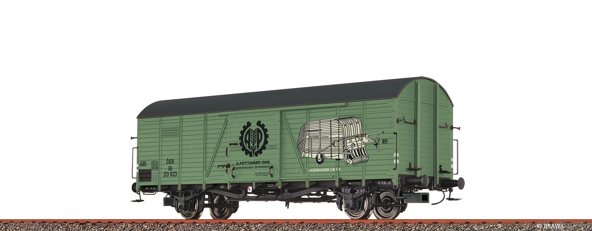 H0 Gedeckter Güterwagen Glt "A. Pöttinger" ÖBB $213 623