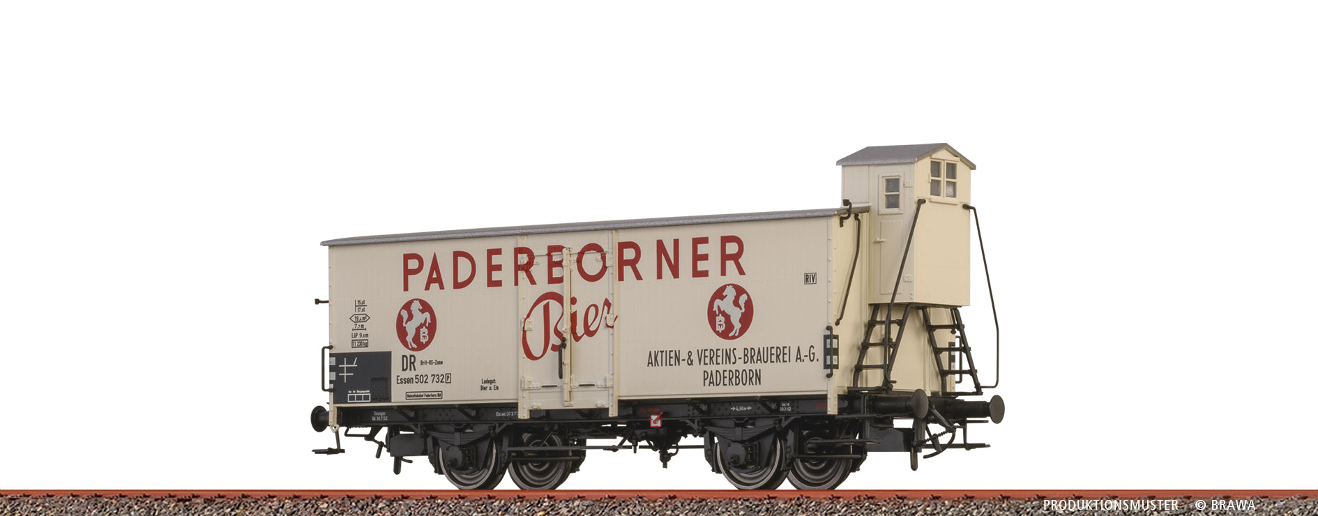 H0 Bierwagen "Paderborner Bier" DR, Brit-US-Zone $Essen 502 732 [P]