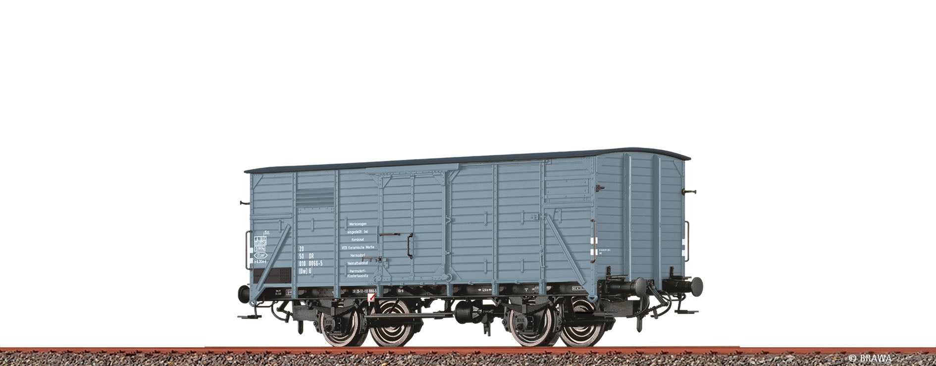 H0 Gedeckter Güterwagen (Gw) G "Werkswagen Keramische Werke Hermsdorf" DR $20 50 010 0066-5