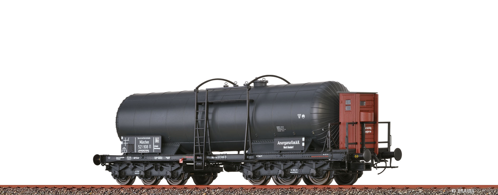H0 Kesselwagen 6-achsig ZZ "Anorgana" DRG $München 521 908 [P]