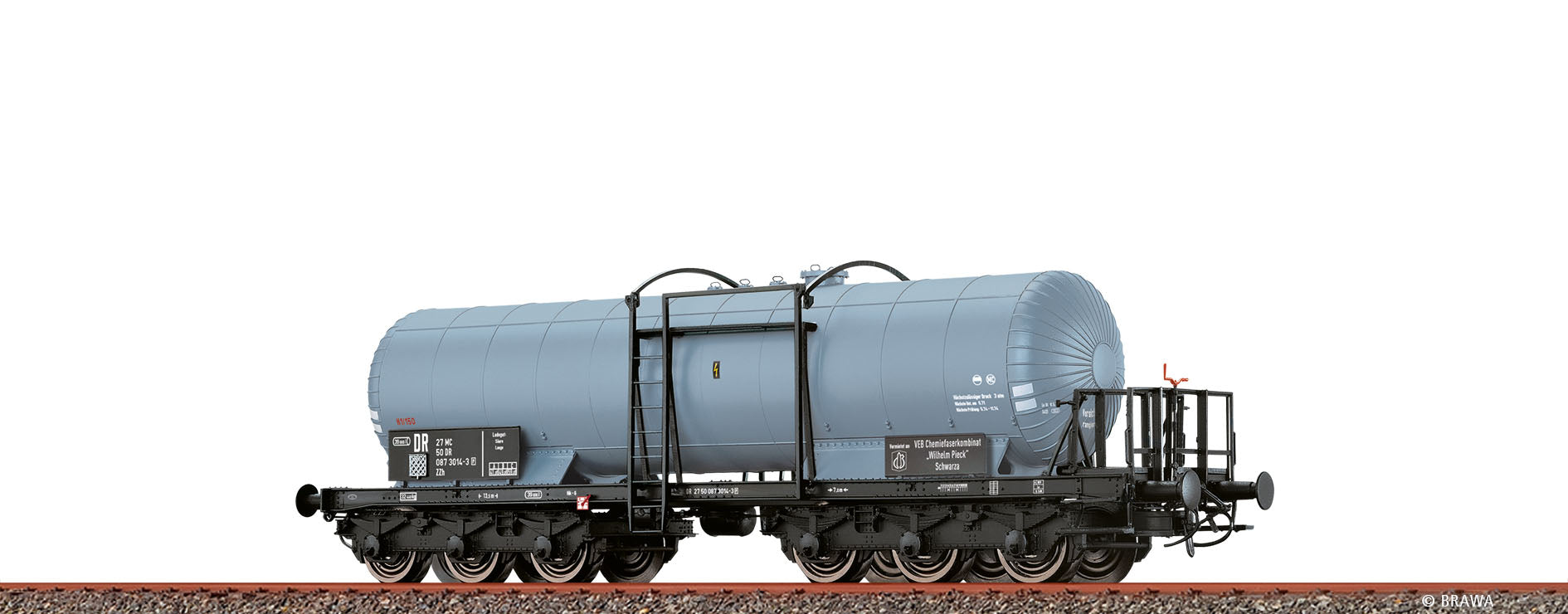 H0 Kesselwagen 6-achsig ZZh "VEB Chemiefaserkombinat Wilhelm Pieck" DR $27 50 087 3014-3 [P]